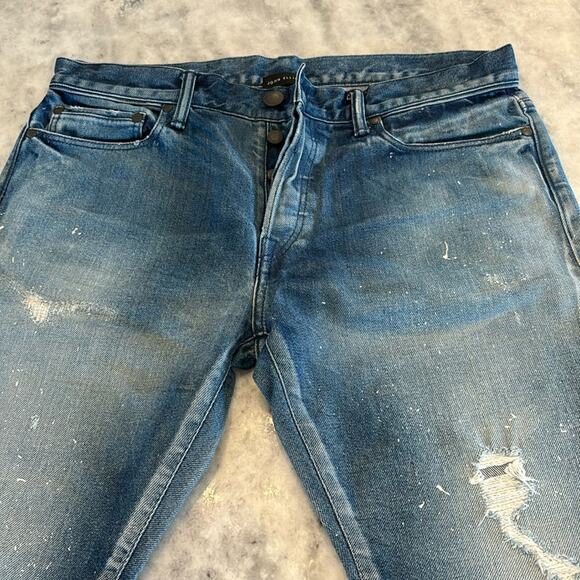 John Elliott Distressed Paint Splatter Jeans - Picture 2 of 5